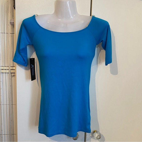 Guess by Marciano Blue Short Sleeve Top Size XS NWT - Picture 2 of 15